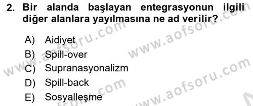 Uluslararası İlişkiler Kuramları 2 Dersi 2018 - 2019 Yılı 3 Ders Sınav Soruları 2. Soru