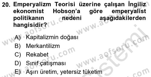 Uluslararası İlişkiler Kuramları 2 Dersi 2018 - 2019 Yılı 3 Ders Sınav Soruları 20. Soru