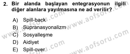 Uluslararası İlişkiler Kuramları 2 Dersi 2018 - 2019 Yılı (Vize) Ara Sınav Soruları 2. Soru