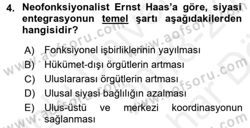 Uluslararası İlişkiler Kuramları 2 Dersi 2018 - 2019 Yılı (Vize) Ara Sınav Soruları 4. Soru