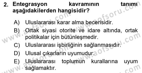 Uluslararası İlişkiler Kuramları 2 Dersi 2020 - 2021 Yılı Yaz Okulu Sınav Soruları 2. Soru