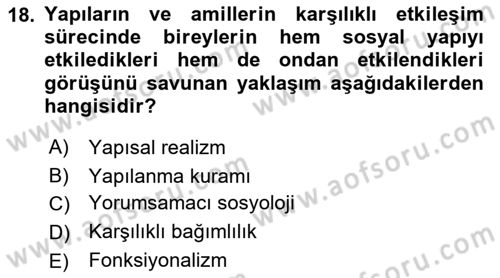 Uluslararası İlişkiler Kuramları 2 Dersi 2021 - 2022 Yılı (Vize) Ara Sınav Soruları 18. Soru