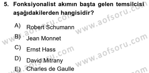 Uluslararası İlişkiler Kuramları 2 Dersi 2021 - 2022 Yılı (Vize) Ara Sınav Soruları 5. Soru