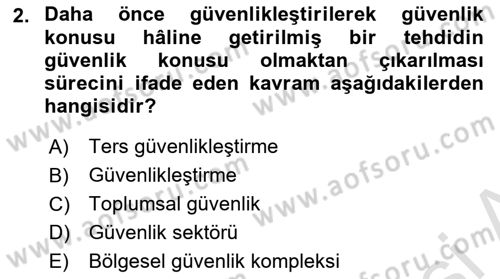 Uluslararası İlişkiler Kuramları 2 Dersi 2022 - 2023 Yılı Yaz Okulu Sınav Soruları 2. Soru