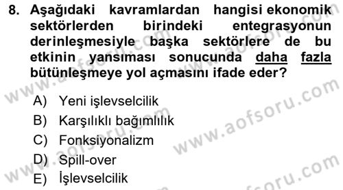Uluslararası İlişkiler Kuramları 2 Dersi 2022 - 2023 Yılı Yaz Okulu Sınav Soruları 8. Soru