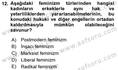 Uluslararası İlişkiler Kuramları 2 Dersi 2023 - 2024 Yılı Yaz Okulu Sınav Soruları 12. Soru