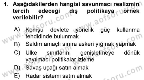 Uluslararası İlişkiler Kuramları 2 Dersi 2024 - 2025 Yılı (Vize) Ara Sınav Soruları 1. Soru