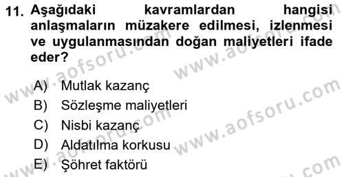 Uluslararası İlişkiler Kuramları 2 Dersi 2024 - 2025 Yılı (Vize) Ara Sınav Soruları 11. Soru