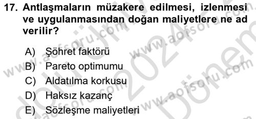 Uluslararası İlişkiler Kuramları 2 Dersi 2024 - 2025 Yılı (Final) Dönem Sonu Sınav Soruları 17. Soru
