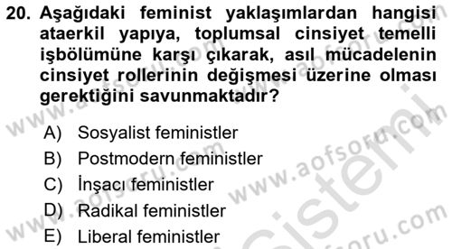 Uluslararası İlişkiler Kuramları 2 Dersi 2024 - 2025 Yılı Yaz Okulu Sınav Soruları 20. Soru