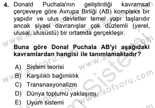 Uluslararası İlişkiler Kuramları 2 Dersi 2025 - 2026 Yılı (Vize) Ara Sınav Soruları 4. Soru