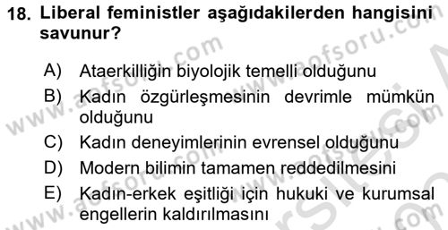 Uluslararası İlişkiler Kuramları 2 Dersi 2025 - 2026 Yılı (Final) Dönem Sonu Sınav Soruları 18. Soru