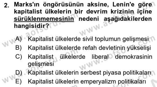 Uluslararası İlişkiler Kuramları 2 Dersi 2025 - 2026 Yılı (Final) Dönem Sonu Sınav Soruları 2. Soru