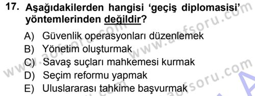 Diplomasi Tarihi Dersi 2012 - 2013 Yılı (Final) Dönem Sonu Sınav Soruları 17. Soru