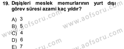 Diplomasi Tarihi Dersi 2012 - 2013 Yılı (Final) Dönem Sonu Sınav Soruları 19. Soru