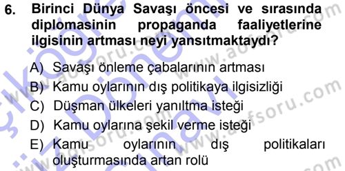 Diplomasi Tarihi Dersi 2012 - 2013 Yılı (Final) Dönem Sonu Sınav Soruları 6. Soru