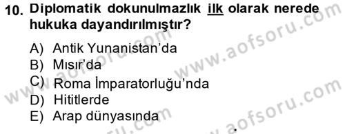 Diplomasi Tarihi Dersi Ara Sınavı Deneme Sınav Soruları 10. Soru