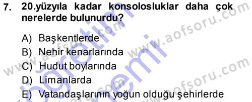 Diplomasi Tarihi Dersi Ara Sınavı Deneme Sınav Soruları 7. Soru