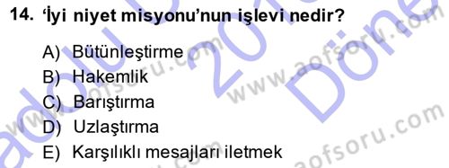 Diplomasi Tarihi Dersi 2013 - 2014 Yılı (Final) Dönem Sonu Sınav Soruları 14. Soru