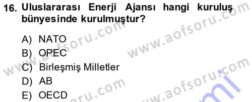 Diplomasi Tarihi Dersi 2013 - 2014 Yılı (Final) Dönem Sonu Sınav Soruları 16. Soru