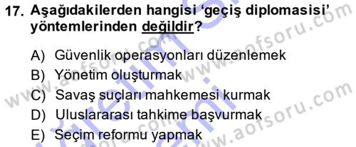 Diplomasi Tarihi Dersi 2013 - 2014 Yılı (Final) Dönem Sonu Sınav Soruları 17. Soru