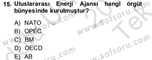 Diplomasi Tarihi Dersi 2013 - 2014 Yılı Tek Ders Sınav Soruları 15. Soru