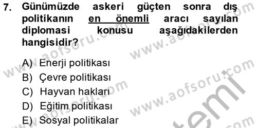 Diplomasi Tarihi Dersi 2014 - 2015 Yılı (Final) Dönem Sonu Sınav Soruları 7. Soru