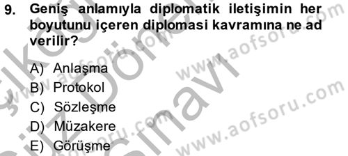 Diplomasi Tarihi Dersi 2014 - 2015 Yılı (Final) Dönem Sonu Sınav Soruları 9. Soru