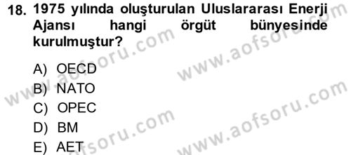Diplomasi Tarihi Dersi 2014 - 2015 Yılı Tek Ders Sınav Soruları 18. Soru