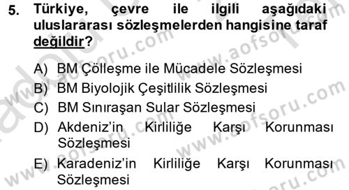Diplomasi Tarihi Dersi 2014 - 2015 Yılı Tek Ders Sınav Soruları 5. Soru