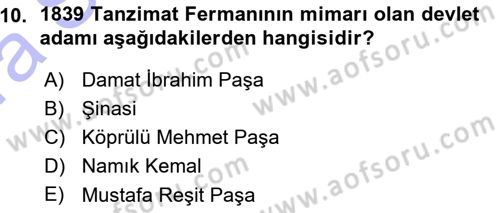 Diplomasi Tarihi Dersi Ara Sınavı Deneme Sınav Soruları 10. Soru