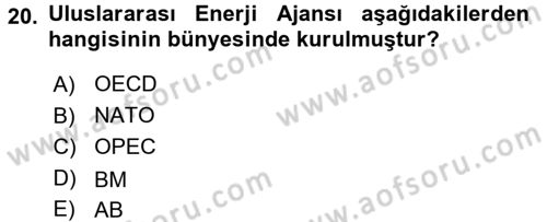 Diplomasi Tarihi Dersi 2015 - 2016 Yılı (Final) Dönem Sonu Sınav Soruları 20. Soru