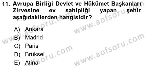 Diplomasi Tarihi Dersi 2016 - 2017 Yılı 3 Ders Sınav Soruları 11. Soru