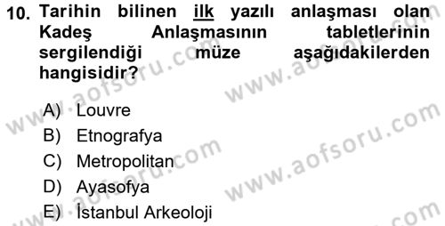 Diplomasi Tarihi Dersi 2016 - 2017 Yılı (Vize) Ara Sınav Soruları 10. Soru