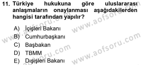 Diplomasi Tarihi Dersi 2016 - 2017 Yılı (Final) Dönem Sonu Sınav Soruları 11. Soru