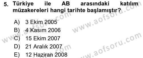 Diplomasi Tarihi Dersi 2016 - 2017 Yılı (Final) Dönem Sonu Sınav Soruları 5. Soru