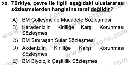 Diplomasi Tarihi Dersi 2017 - 2018 Yılı 3 Ders Sınav Soruları 20. Soru
