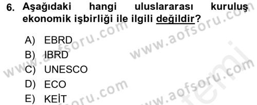 Diplomasi Tarihi Dersi 2017 - 2018 Yılı 3 Ders Sınav Soruları 6. Soru