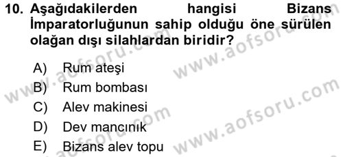 Diplomasi Tarihi Dersi 2017 - 2018 Yılı (Vize) Ara Sınav Soruları 10. Soru