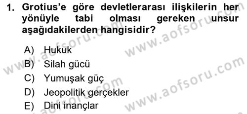 Diplomasi Tarihi Dersi 2018 - 2019 Yılı 3 Ders Sınav Soruları 1. Soru
