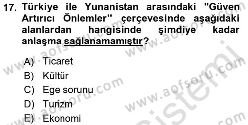 Diplomasi Tarihi Dersi 2018 - 2019 Yılı 3 Ders Sınav Soruları 17. Soru