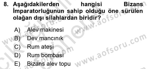 Diplomasi Tarihi Dersi Ara Sınavı Deneme Sınav Soruları 8. Soru