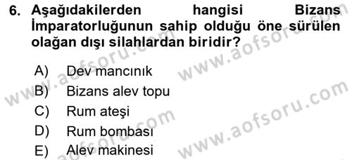 Diplomasi Tarihi Dersi Ara Sınavı Deneme Sınav Soruları 6. Soru