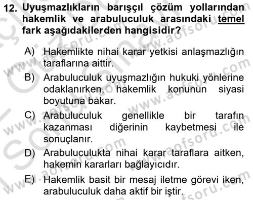 Diplomasi Tarihi Dersi 2021 - 2022 Yılı (Final) Dönem Sonu Sınav Soruları 12. Soru