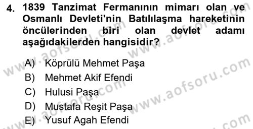Diplomasi Tarihi Dersi 2022 - 2023 Yılı (Final) Dönem Sonu Sınav Soruları 4. Soru