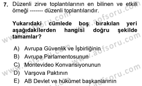 Diplomasi Tarihi Dersi 2022 - 2023 Yılı (Final) Dönem Sonu Sınav Soruları 7. Soru
