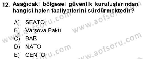 Diplomasi Tarihi Dersi 2022 - 2023 Yılı Yaz Okulu Sınav Soruları 12. Soru