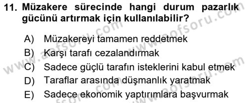 Diplomasi Tarihi Dersi 2024 - 2025 Yılı (Final) Dönem Sonu Sınav Soruları 11. Soru