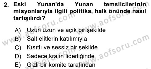 Diplomasi Tarihi Dersi 2024 - 2025 Yılı Yaz Okulu Sınav Soruları 2. Soru