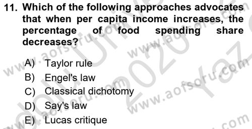 Turkish Economy Dersi 2020 - 2021 Yılı Yaz Okulu Sınav Soruları 11. Soru